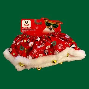 Party Dog | Dog Christmas Neck Scrunchie With Bells  | Fits Medium/Large Dog